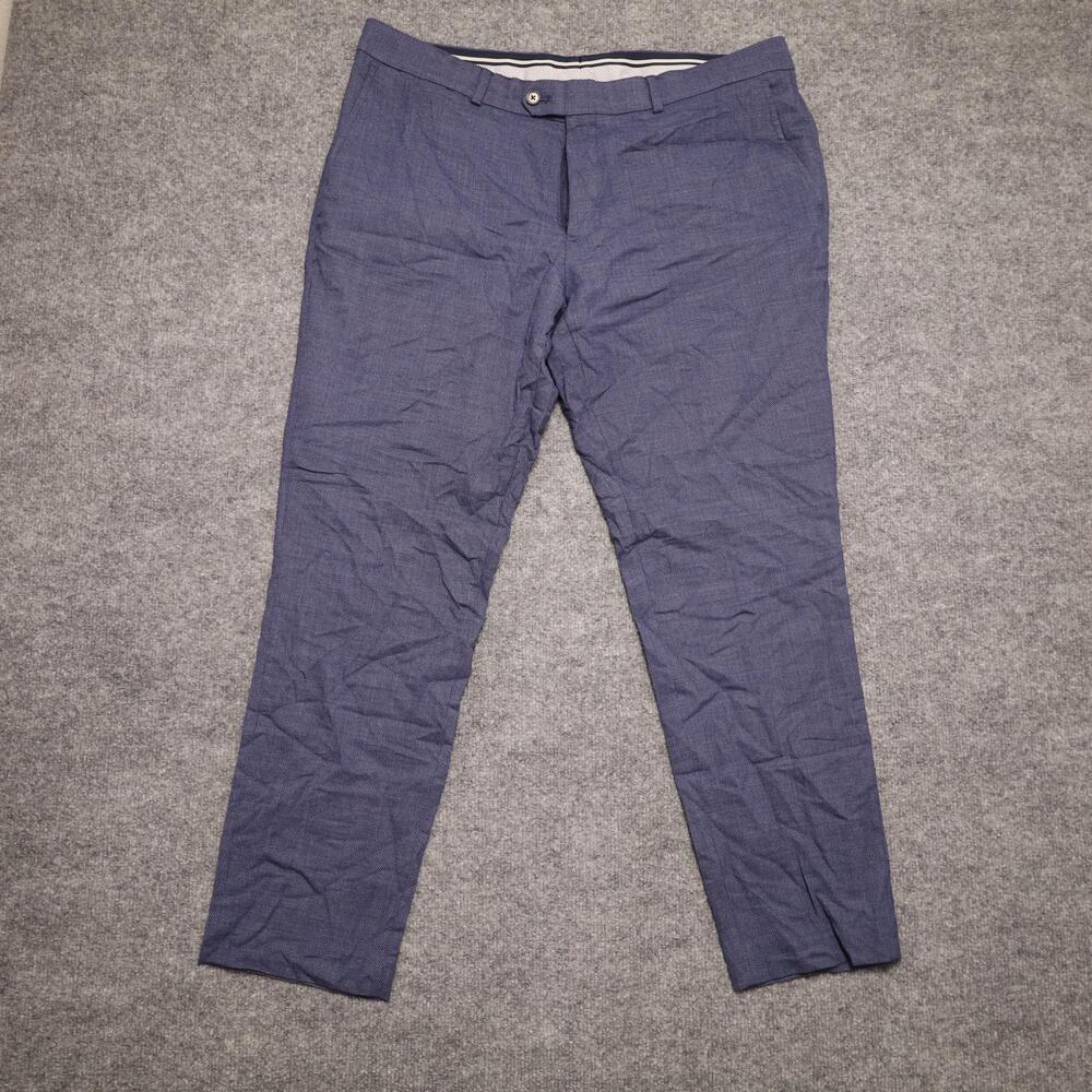 Original Penguin Dress Pants Mens 38x30 Blue Wool Blend Stretch Tweed